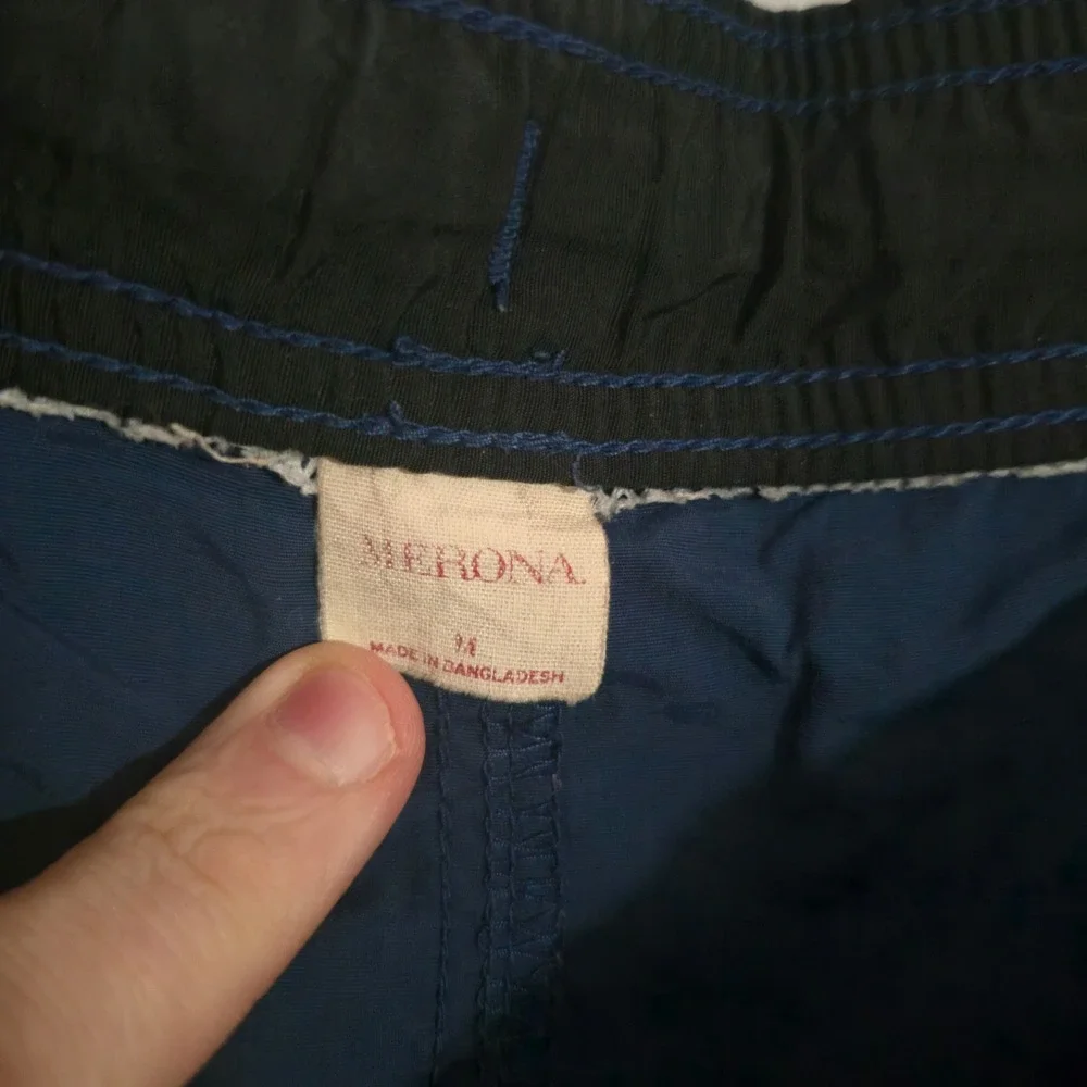 Merona Swim Trunks Mens M Blue Elastic Waist Nylon Board‎ Shorts
